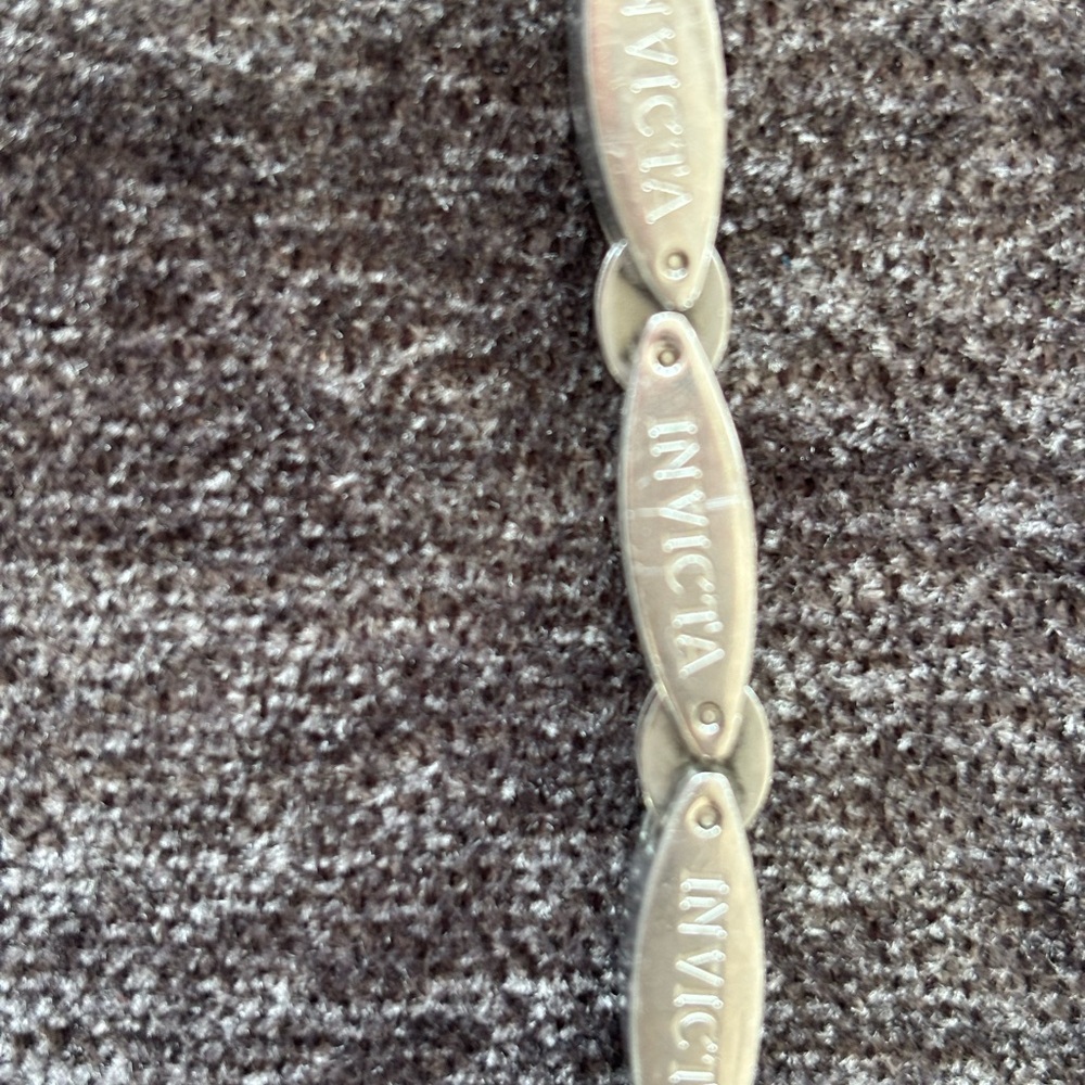 Invicta Silver-Tone Logo Link Bracelet